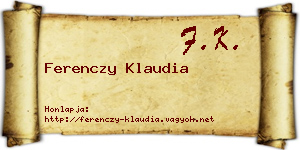 Ferenczy Klaudia névjegykártya
