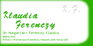 klaudia ferenczy business card